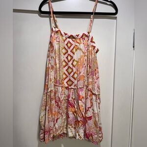 Free People Colorful Geometric Print Tunic Dress
